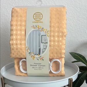 Housewell Peach Polka Dot Shower Curtain